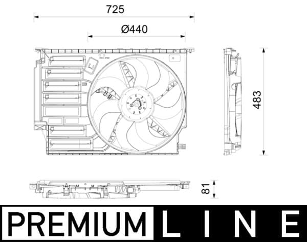 MAHLE ORIGINAL Ventilátor chladenia motora CFF 665 000P 1