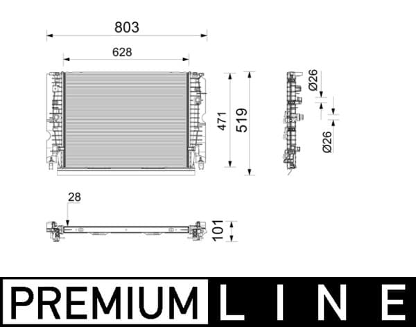 MAHLE ORIGINAL Chladič motora CRE 13 000P 1