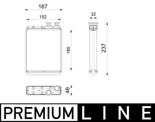 MAHLE ORIGINAL Výmenník tepla vnútorného kúrenia AH 365 000P 1