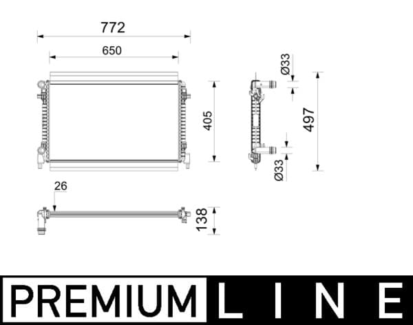 MAHLE ORIGINAL Chladič motora CR 2801 000P 1