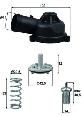 MAHLE ORIGINAL Termostat chladenia TI24483D 1