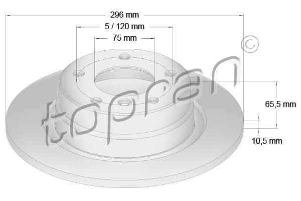 TOPRAN Brzdový kotúč 500 950 1