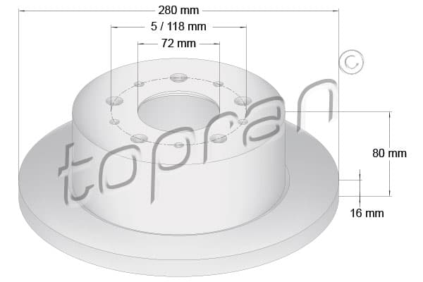 TOPRAN Brzdový kotúč 722596 1