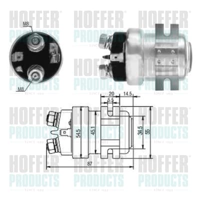 HOFFER Elektromagnetický spínač pre štartér 46001 1