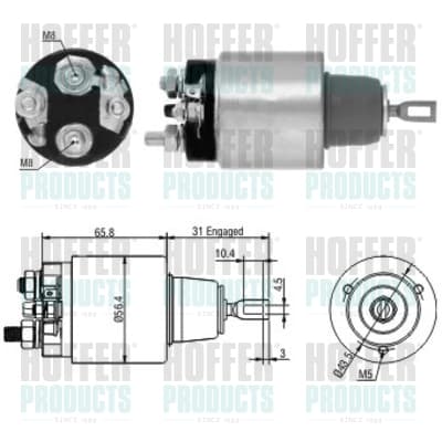 HOFFER Elektromagnetický spínač pre štartér 46146 1