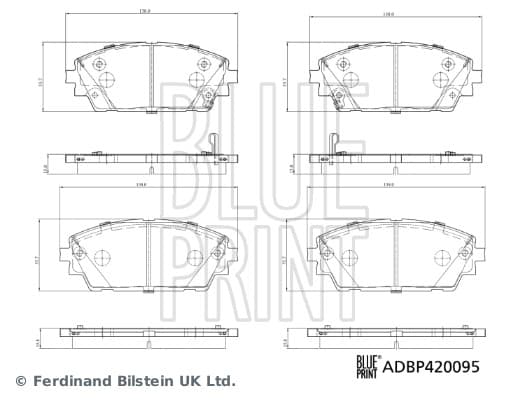 BLUE PRINT Sada brzdových platničiek kotúčovej brzdy ADBP420095 1
