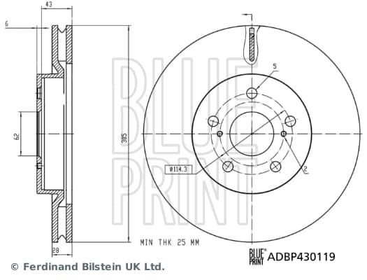 BLUE PRINT Brzdový kotúč ADBP430119 1