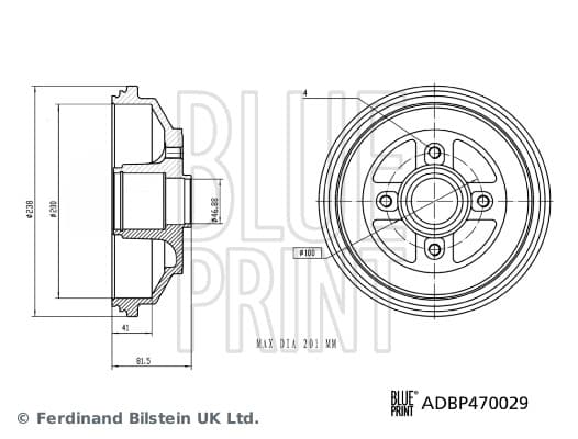 BLUE PRINT Brzdový bubon ADBP470029 1