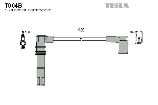 TESLA Sada zapaľovacích káblov T004B 1