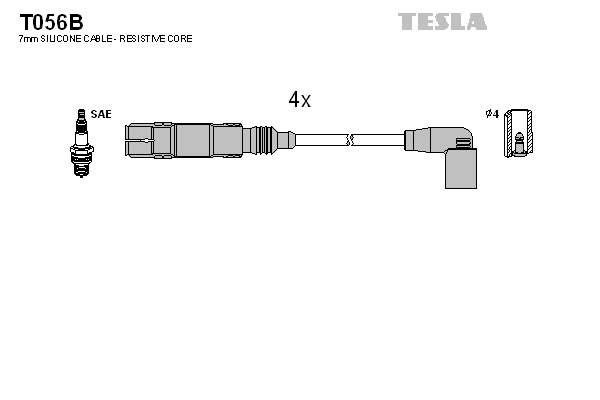 TESLA Sada zapaľovacích káblov T056B 1