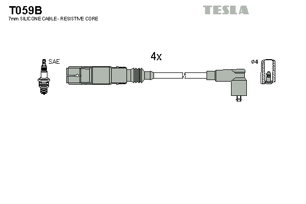 TESLA Sada zapaľovacích káblov T059B 1