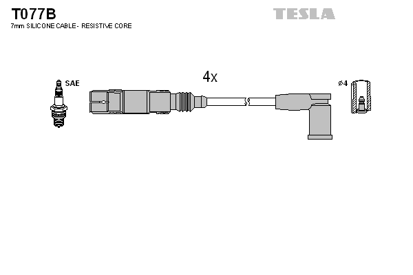 TESLA Sada zapaľovacích káblov T077B 1