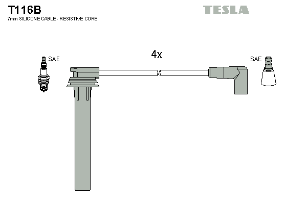 TESLA Sada zapaľovacích káblov T116B 1