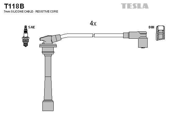 TESLA Sada zapaľovacích káblov T118B 1