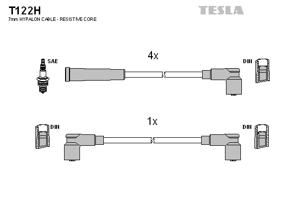 TESLA Sada zapaľovacích káblov T122H 1