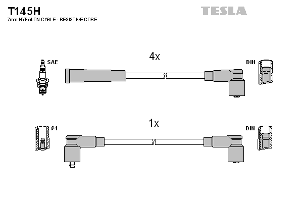 TESLA Sada zapaľovacích káblov T145H 1