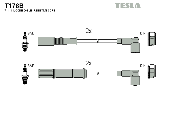 TESLA Sada zapaľovacích káblov T178B 1