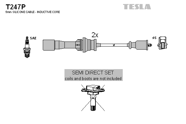 TESLA Sada zapaľovacích káblov T247P 1