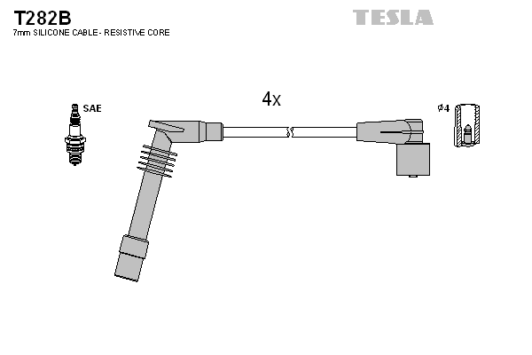 TESLA Sada zapaľovacích káblov T282B 1