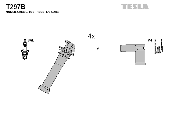 TESLA Sada zapaľovacích káblov T297B 1