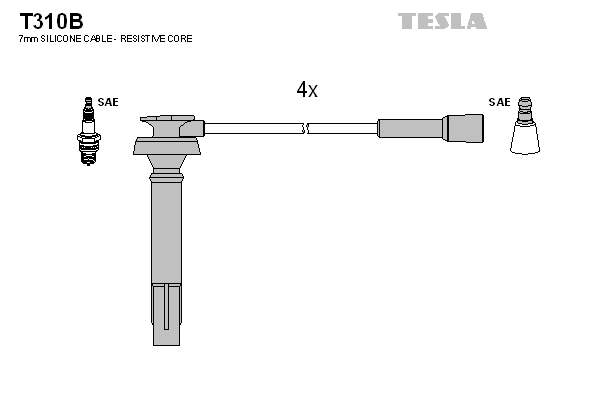 TESLA Sada zapaľovacích káblov T310B 1