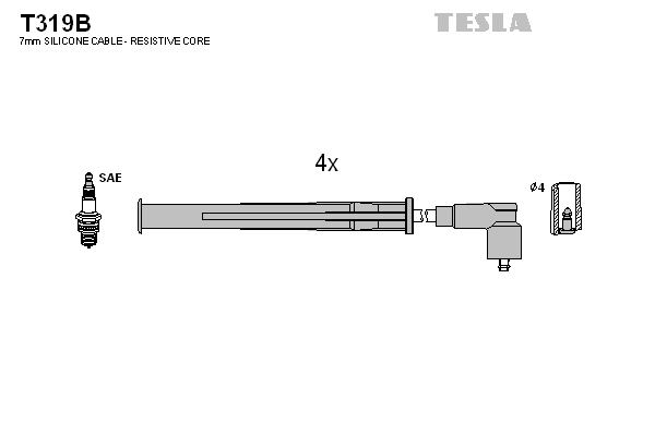 TESLA Sada zapaľovacích káblov T319B 1