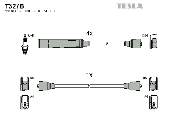 TESLA Sada zapaľovacích káblov T327B 1