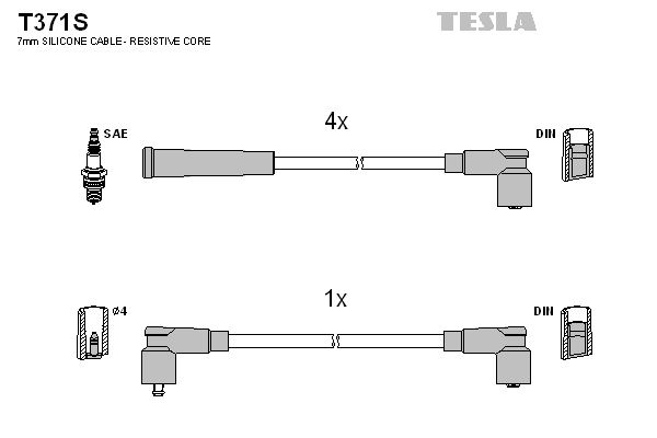 TESLA Sada zapaľovacích káblov T371S 1