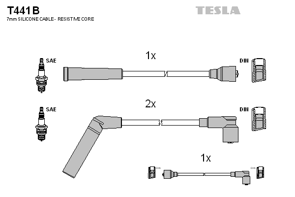 TESLA Sada zapaľovacích káblov T441B 1