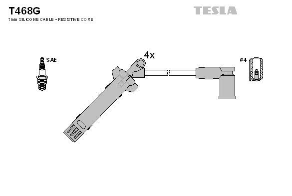 TESLA Sada zapaľovacích káblov T468G 1