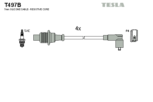 TESLA Sada zapaľovacích káblov T497B 1