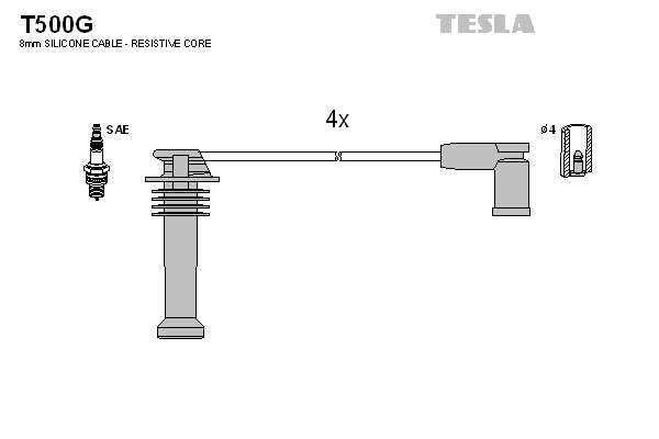 TESLA Sada zapaľovacích káblov T500G 1