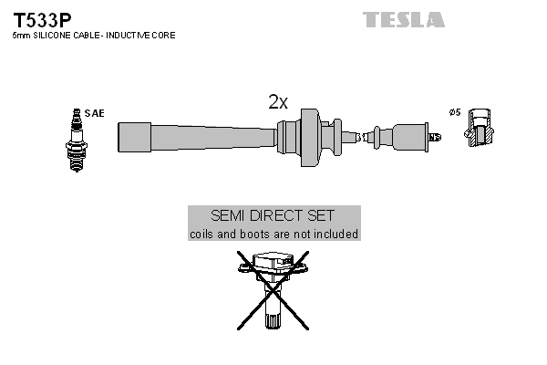 TESLA Sada zapaľovacích káblov T533P 1