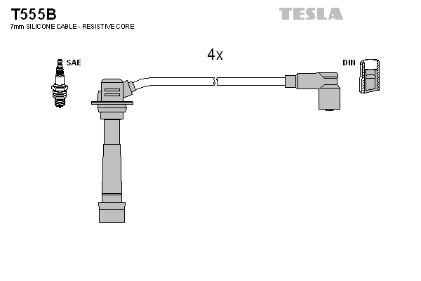 TESLA Sada zapaľovacích káblov T555B 1