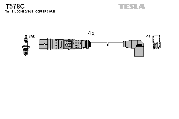 TESLA Sada zapaľovacích káblov T578C 1