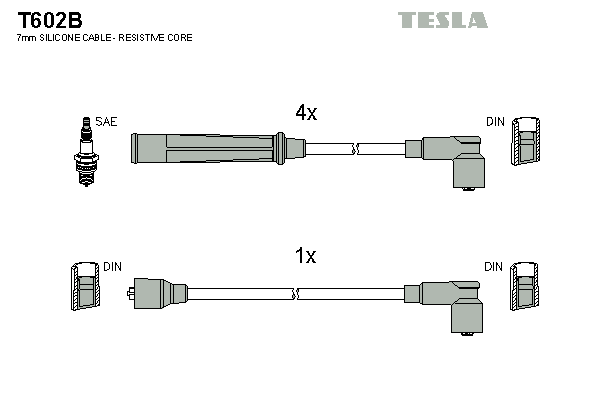 TESLA Sada zapaľovacích káblov T602B 1