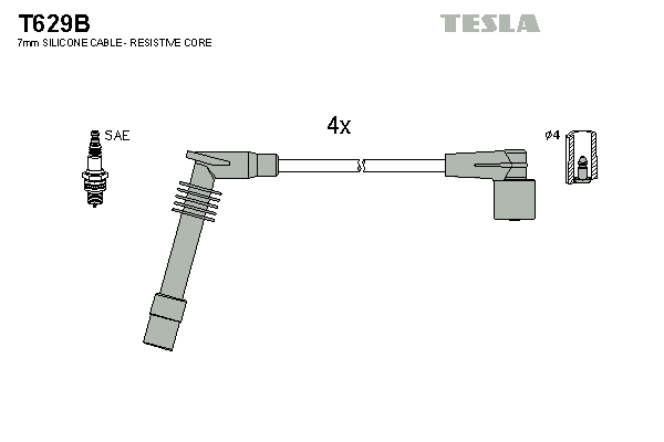 TESLA Sada zapaľovacích káblov T629B 1
