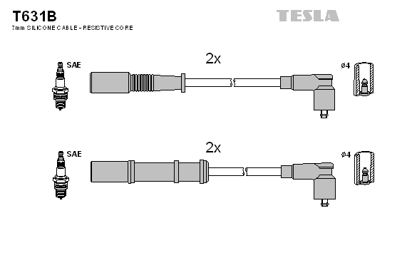 TESLA Sada zapaľovacích káblov T631B 1