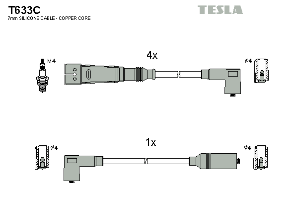 TESLA Sada zapaľovacích káblov T633C 1