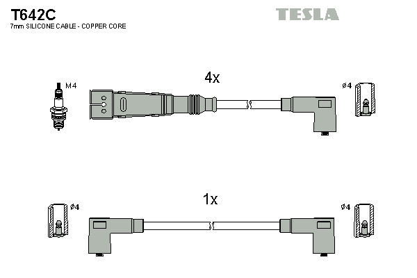 TESLA Sada zapaľovacích káblov T642C 1