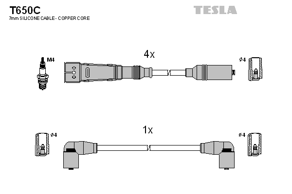 TESLA Sada zapaľovacích káblov T650C 1