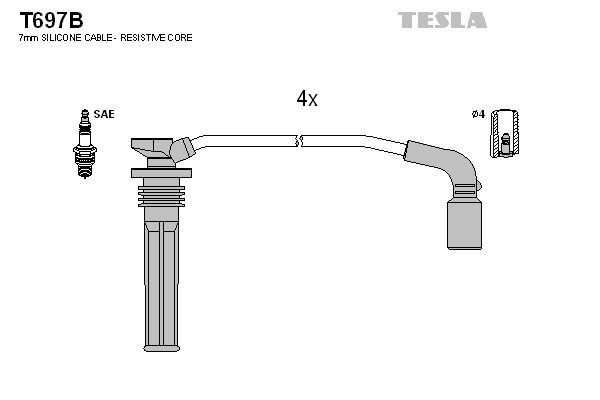 TESLA Sada zapaľovacích káblov T697B 1