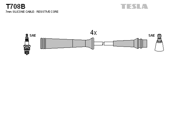 TESLA Sada zapaľovacích káblov T708B 1
