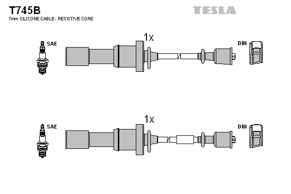 TESLA Sada zapaľovacích káblov T745B 1