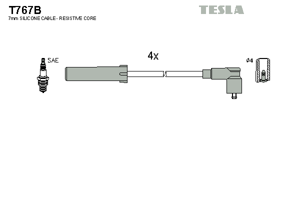 TESLA Sada zapaľovacích káblov T767B 1