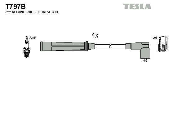 TESLA Sada zapaľovacích káblov T797B 1