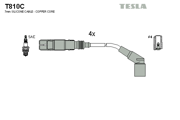 TESLA Sada zapaľovacích káblov T810C 1