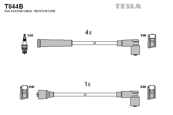 TESLA Sada zapaľovacích káblov T844B 1
