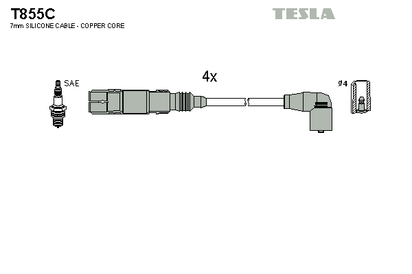 TESLA Sada zapaľovacích káblov T855C 1