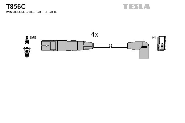 TESLA Sada zapaľovacích káblov T856C 1